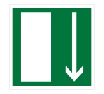 Panneau d'Évacuation - Flèche Directionnelle - F001 - ISO 7010 125 x 125 mm Vinyle