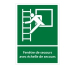 Panneaux évacuation - Fenêtre secours avec échelle - E016 - ISO 7010 Vinyle A5