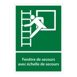 Panneaux évacuation - Fenêtre secours avec échelle - E016 - ISO 7010 PVC 2 mm A5