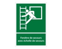 Panneaux évacuation - Fenêtre secours avec échelle - E016 - ISO 7010
