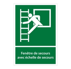 Panneaux évacuation - Fenêtre secours avec échelle - E016 - ISO 7010 Vinyle A5