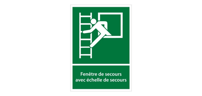 Panneaux évacuation - Fenêtre secours avec échelle - E016 - ISO 7010 Vinyle A5