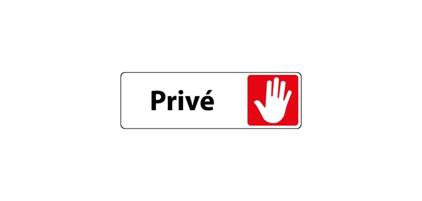Panneau accès interdit - Pictogramme Privé - Fixation adhésive 150 x 47 mm Blanc