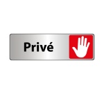 Panneau accès interdit - Pictogramme Privé - Fixation adhésive 150 x 47 mm Blanc