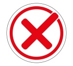 Panneau adhésif - Coche rouge - Signalisation d'interdiction 100 mm