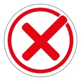 Panneau adhésif - Coche rouge - Signalisation d'interdiction 200 mm