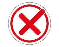 Panneau adhésif - Coche rouge - Signalisation d'interdiction 200 mm