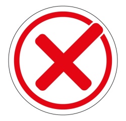 Panneau adhésif - Coche rouge - Signalisation d'interdiction