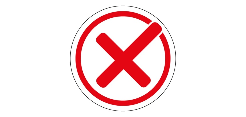 Panneau adhésif - Coche rouge - Signalisation d'interdiction 100 mm