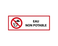 Panneau d'interdiction - Pictogramme Eau non potable - ISO 7010 450 x 150 mm PVC 2 mm