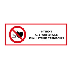Panneau signalétique interdiction - Interdit stimulateur cardiaque 297 x 105 mm Vinyle Souple Autocollant