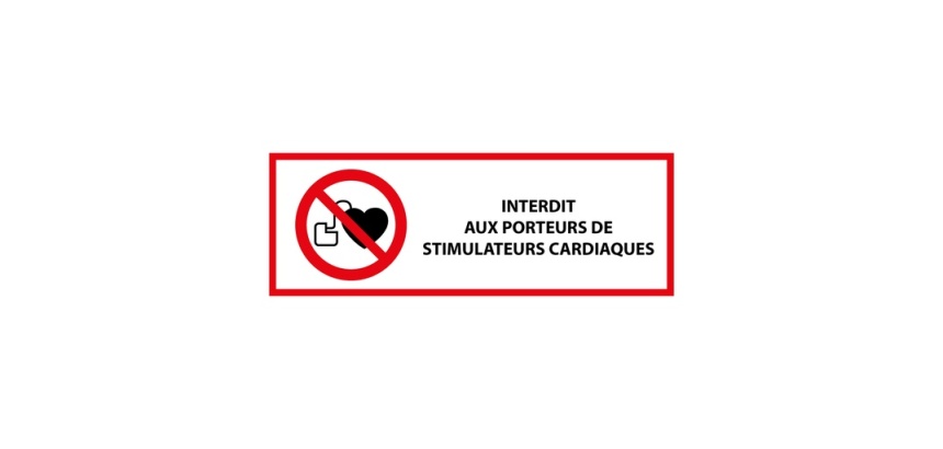Panneau signalétique interdiction - Interdit stimulateur cardiaque 297 x 105 mm Vinyle Souple Autocollant