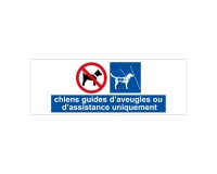 Panneau Chiens guides ou assistance uniquement 210 x 75 mm PVC 2 mm