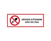 Signalétique P011 ISO 7010 – Interdiction d’Éteindre à l’Eau