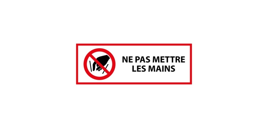 Panneau Ne pas mettre les mains P015 conforme ISO 7010