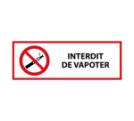 Signalisation d'interdiction - Pictogramme Interdit de vapoter 297 x 105 mm Vinyle Souple Autocollant