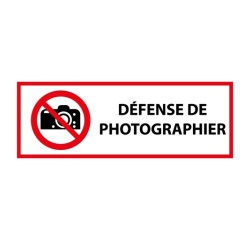 Panneau d'interdiction - Défense de photographier - P029