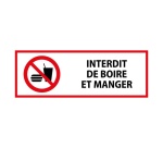 Panneau d'interdiction - Interdiction de boire et manger - P022 297 x 105 mm Vinyle Souple Autocollant