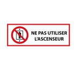 Panneau - Interdiction utiliser ascenseur personnes - ISO 7010 297 x 105 mm Vinyle Souple Autocollant