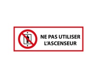 Panneau - Interdiction utiliser ascenseur personnes - ISO 7010 450 x 150 mm PVC 2 mm