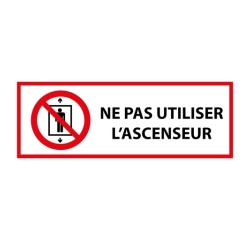 Panneau - Interdiction utiliser ascenseur personnes - ISO 7010 297 x 105 mm Vinyle Souple Autocollant