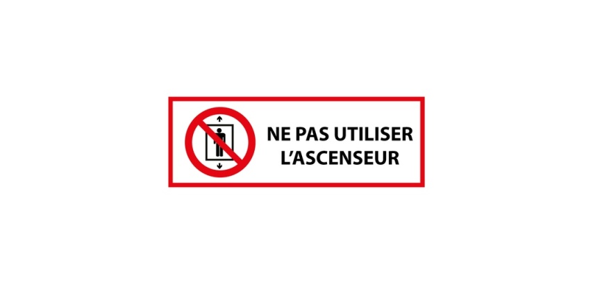 Panneau - Interdiction utiliser ascenseur personnes - ISO 7010