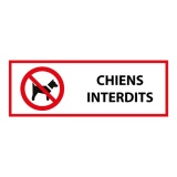 Signalétique d'interdiction - Interdit aux chiens - P021 - ISO 7010 450 x 150 mm PVC 2 mm
