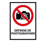 Panneau - Défense de photographier - P029