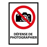 Panneau - Interdiction de photographier - P029 - ISO 7010 Vinyle Souple Autocollant A4