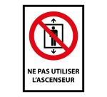Panneau interdiction - Ne pas utiliser l'ascenseur - P027 Vinyle Souple Autocollant A5