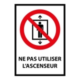 Panneau interdiction - Ne pas utiliser l'ascenseur - P027 PVC à visser A4