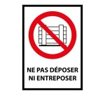 Panneau d'interdiction - Picto Ne pas obstruer - P023 - ISO 7010 Vinyle Souple Autocollant A5
