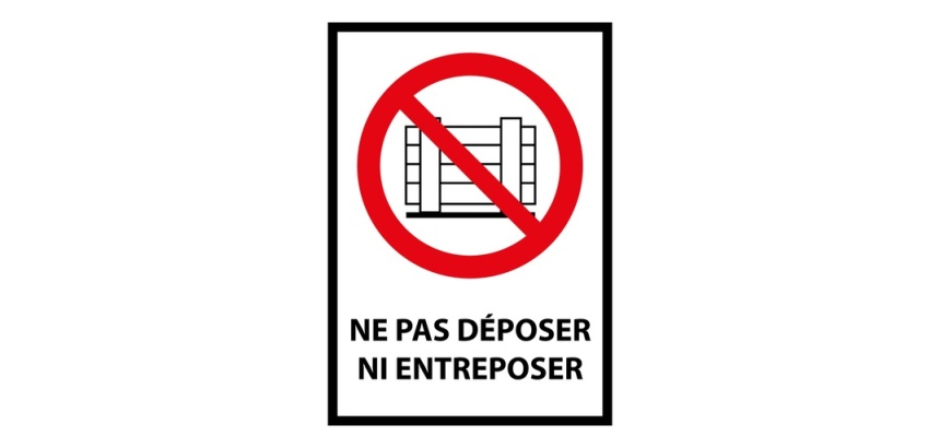 Panneau d'interdiction - Picto Ne pas obstruer - P023 - ISO 7010 Vinyle Souple Autocollant A5