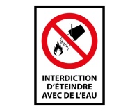 Panneau - Interdiction d'éteindre avec de l'eau - P011 - ISO 7010