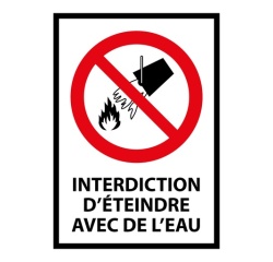 Panneau - Interdiction d'éteindre avec de l'eau - P011 - ISO 7010