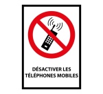 Panneau Désactiver les téléphones mobiles - P013 - Norme ISO 7010 Vinyle Souple Autocollant A5