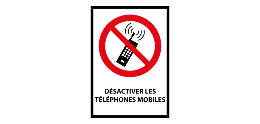 Panneau Désactiver les téléphones mobiles - P013 - Norme ISO 7010 Vinyle Souple Autocollant A5