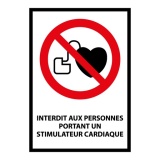 Panneau d'interdiction - Stimulateur cardiaque - P007 - ISO 7010 PVC 2 mm A3