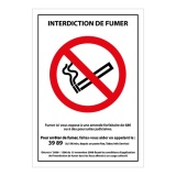 Panneau interdiction - Interdiction de fumer avec décret - A5