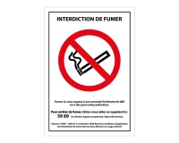 Panneau interdiction - Interdiction de fumer avec décret - A5