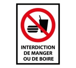 Panneau interdiction - Ne pas manger ou boire - P022 - ISO 7010