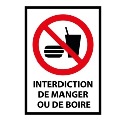 Panneau interdiction - Ne pas manger ou boire - P022 - ISO 7010