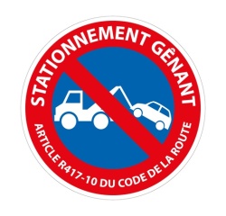 Panneau prescription B6a1 - Stationnement Gênant