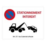 Panneau - Défense de stationner Accès pompiers - 350x450 mm