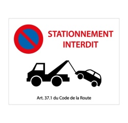 Panneau - Défense de stationner Accès pompiers - 350x450 mm
