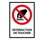 Panneau d'interdiction - Interdiction de toucher - P010 - ISO 7010