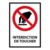 Panneau d'interdiction - Interdiction de toucher - P010 - ISO 7010 Vinyle Souple Autocollant A5