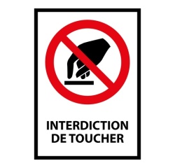 Panneau d'interdiction - Interdiction de toucher - P010 - ISO 7010 Vinyle Souple Autocollant A5