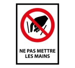 Panneau interdiction P015 - Ne pas mettre les mains - ISO 7010 Vinyle Souple Autocollant A5