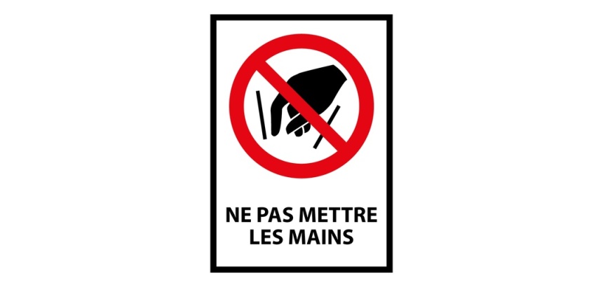 Panneau interdiction P015 - Ne pas mettre les mains - ISO 7010 Vinyle Souple Autocollant A5